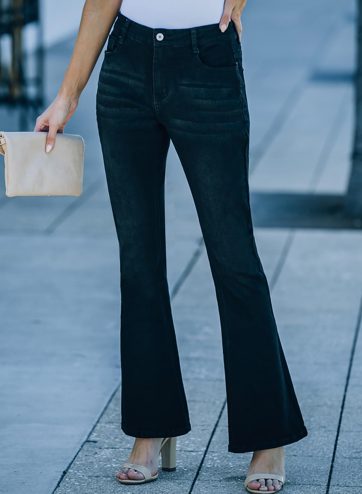 Dark Wash High Rise Flare Jeans